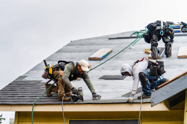 Professional Gutter Installation technician working in Marietta, IL